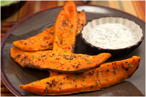 Moroccan Sweet Potato Skins with Marrakesh Dip Moroccan Sweet Potato Skins with Marrakesh Dip